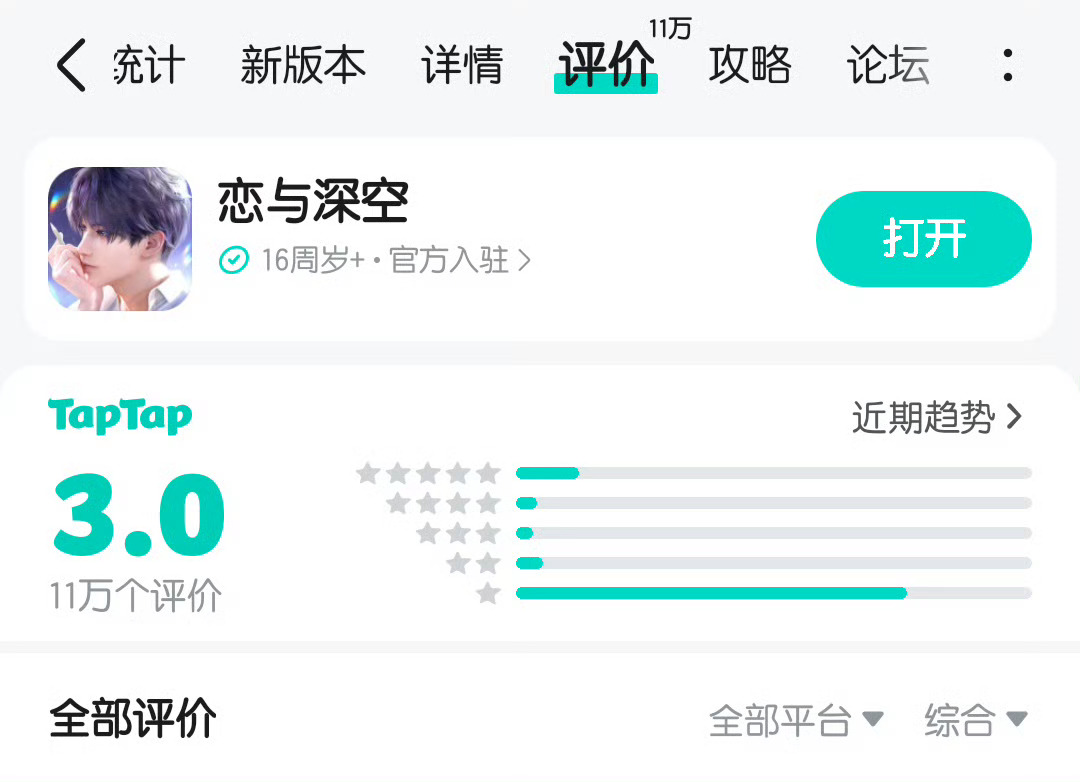 恋与深空一星评论反超五星评论笑死了，这会造成什么实际影响吗 