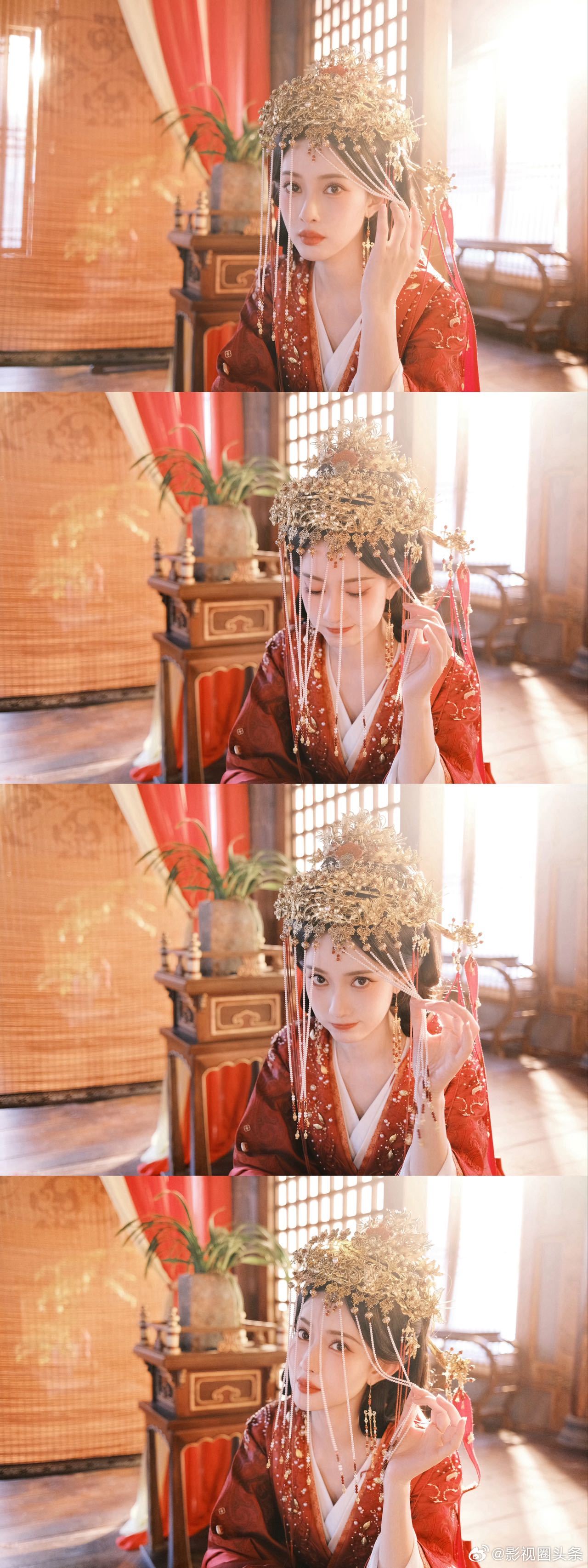 孟子义新婚造型孟姐和红衣的适配度真的可以给到满分，百花杀 里的婚服造型让我眼前一