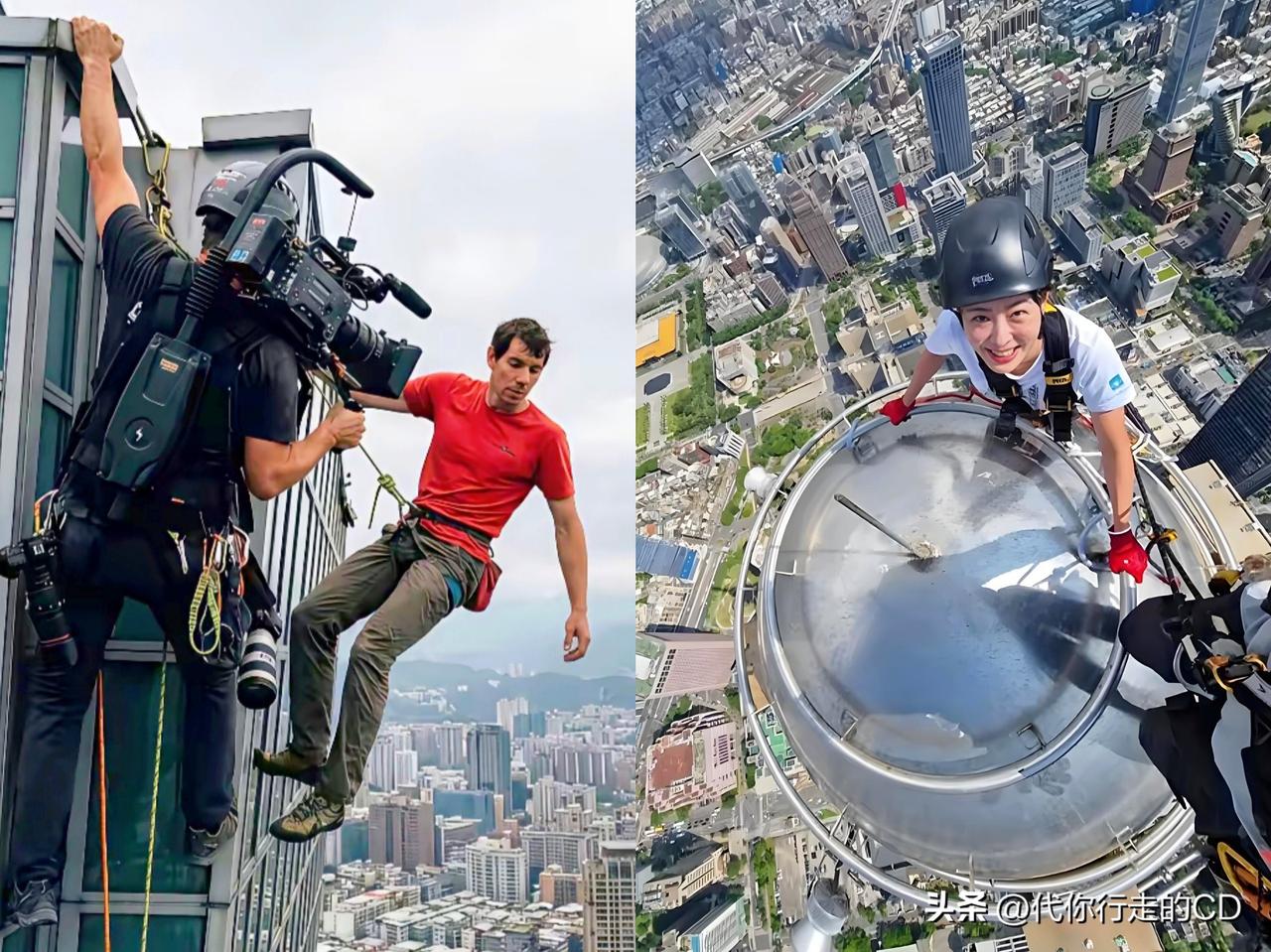 相比较于无畏的攀登者，
摄影师更敬业、更有勇气。