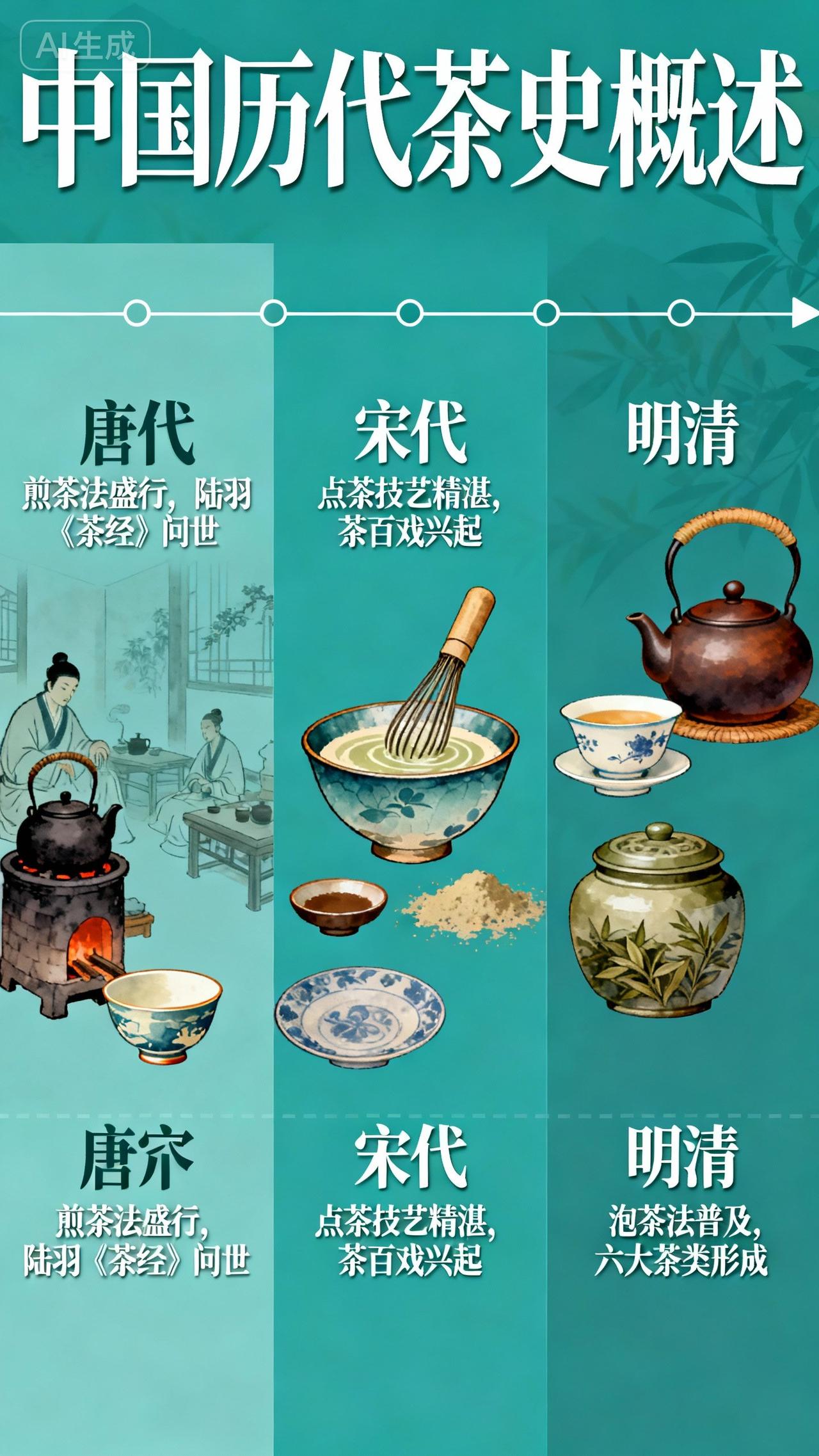 中国茶史6000年进化史：从解毒仙草到世界饮品，每朝都有新玩法
 
茶，是刻在中