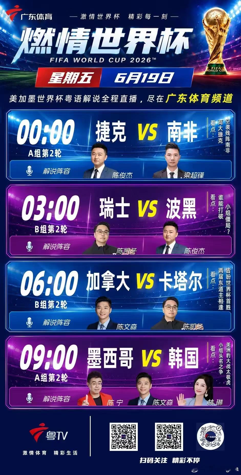 6月19号早上8点半，广东体育频道，与你相约墨西哥vs韩国 世界杯直播讲解！ 