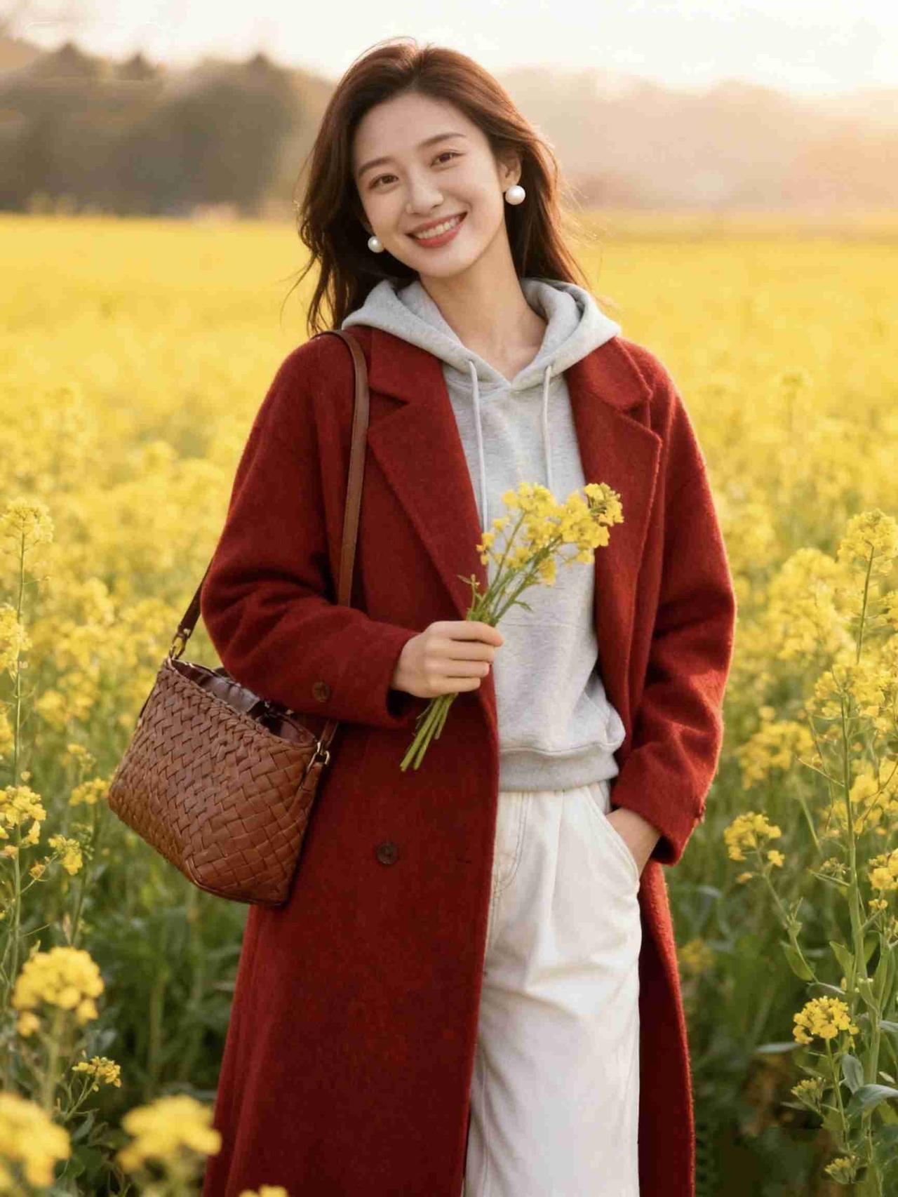 我的今日状态：😁轻松愉快
我这里的天气：☀️晴天
《花田红衣》
 
金浪漫过田