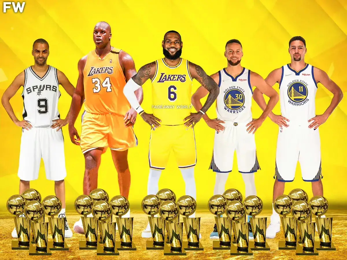 美媒FW给4冠球员进行排名：​1.詹姆斯2.奥尼尔3.库里4.帕克5.汤普森6.