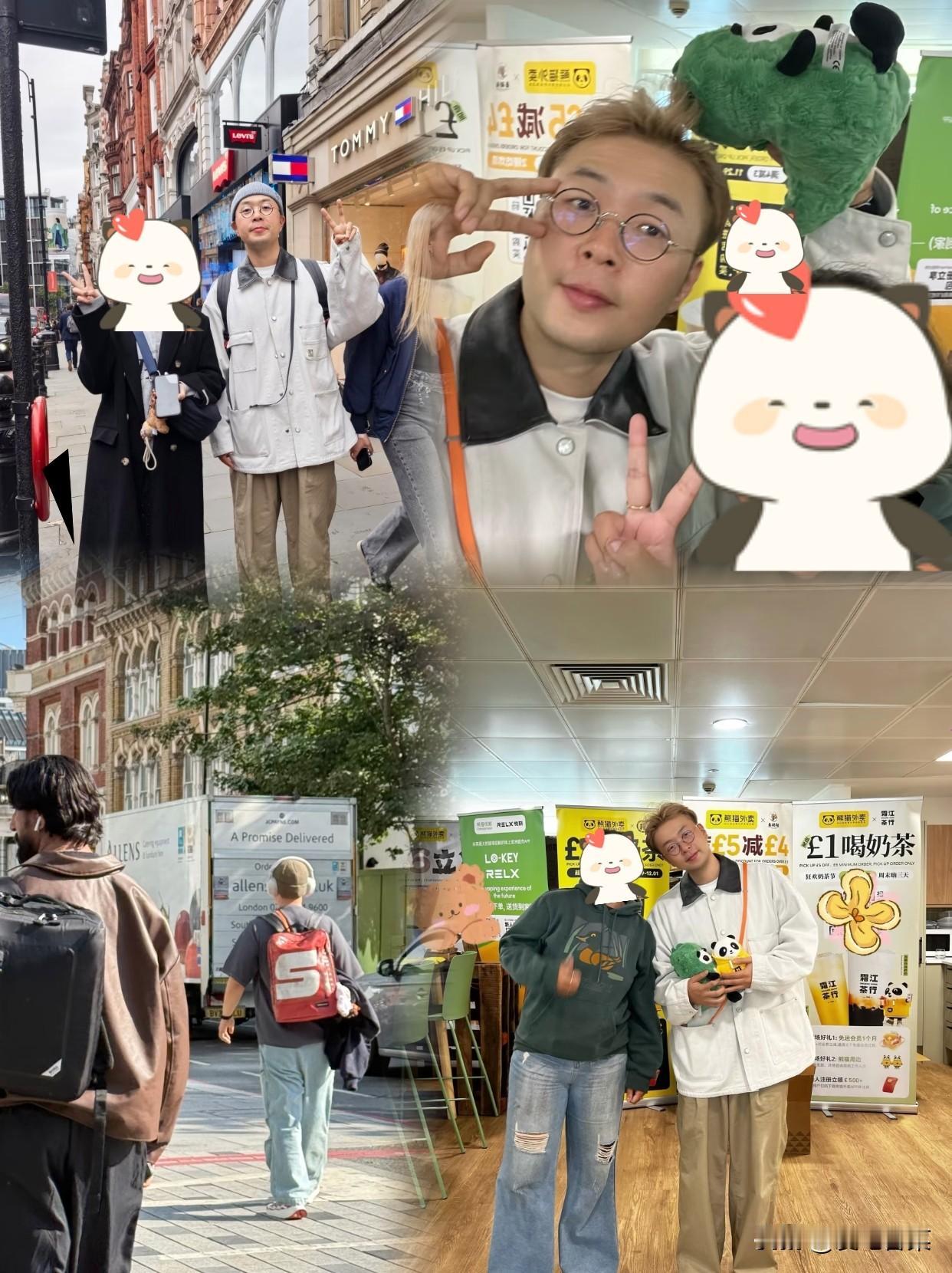 伦敦遇见杜海涛！海涛去英国读书了，很多网友在街头遇到了他，还背着书包，个子非常高