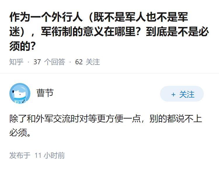 作为一个外行人（既不是军人也不是军迷），军衔制的意义在哪里？到底是不是必须的？