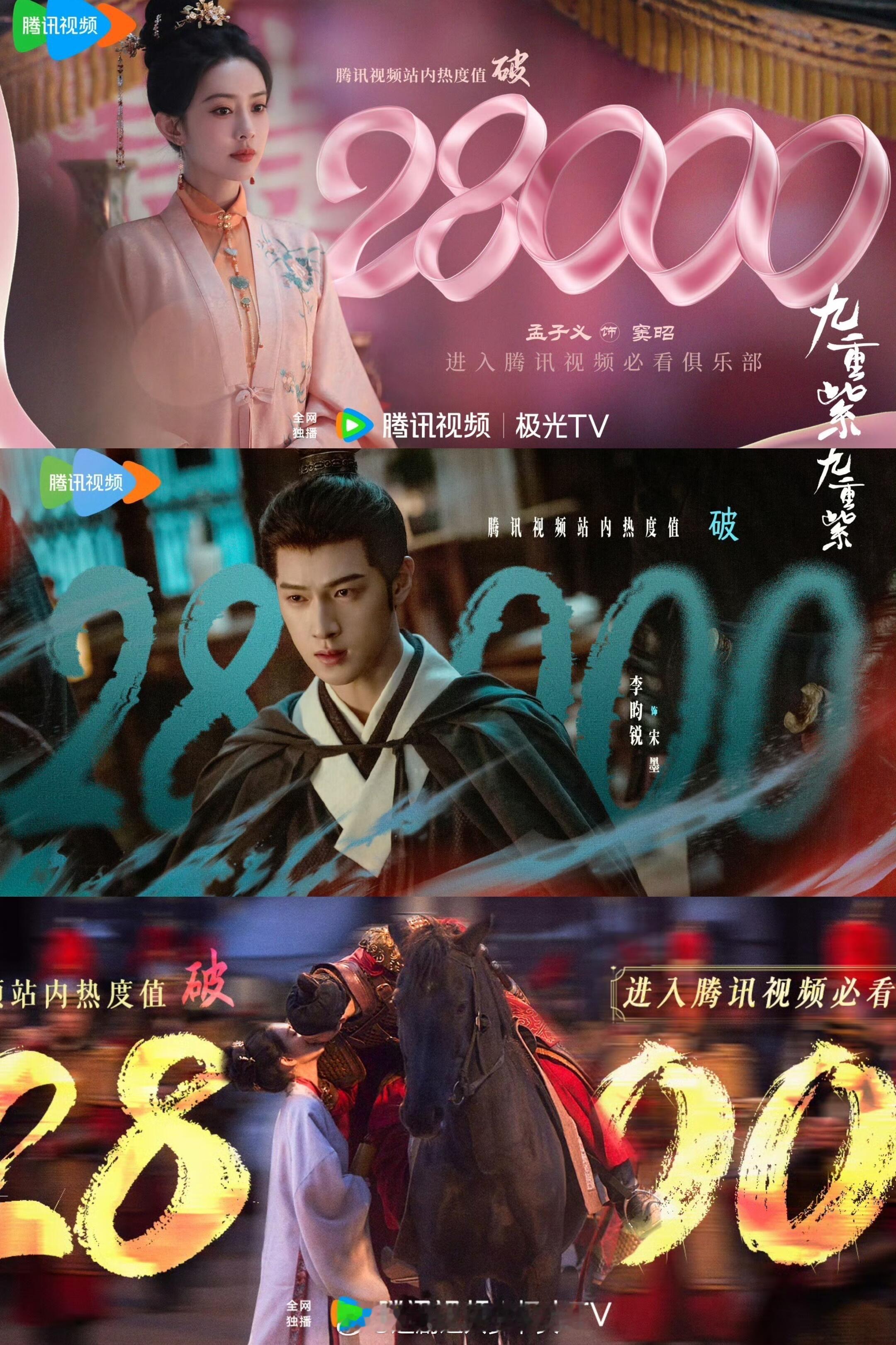 孟子义李昀锐九重紫热度破28000 九重紫你了不起！啊啊啊啊开播第三天破2800