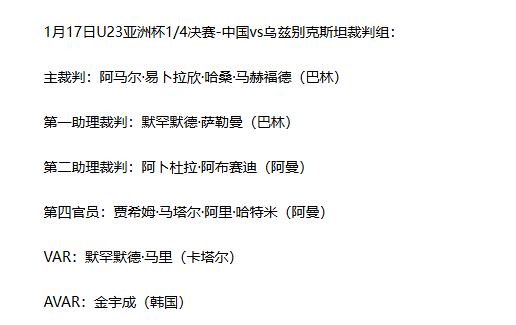 一看裁判员这名单就害怕，全是穆罕默德、阿卜杜拉、哈桑之类的名字，中国男足在西亚裁