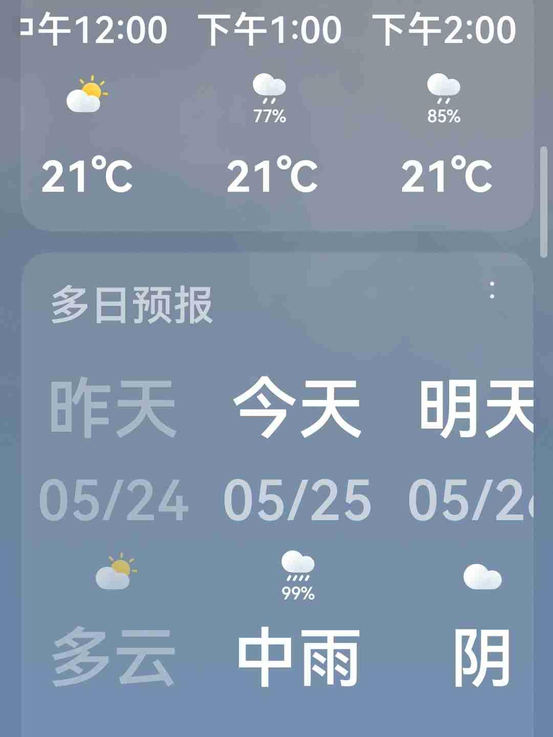 我的今日状态：😁轻松愉快
我这里的天气：🌧下雨

今天一大早下雨了，
现在雨