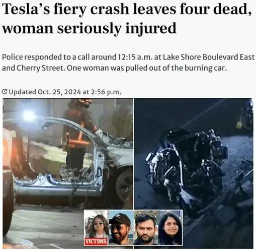 美国一特斯拉打不开车门 5人被烧死

一辆百万豪车，一场碰撞后全都没出来。夺命的