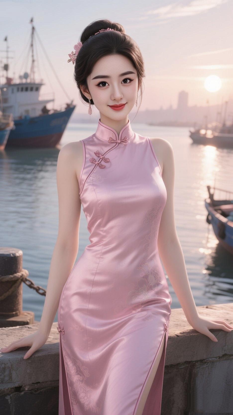 《东方风骨，旗袍雅韵》
 
一剪云绫裁作裳，千年风骨蕴端庄
盘扣轻绾山河静，斜襟