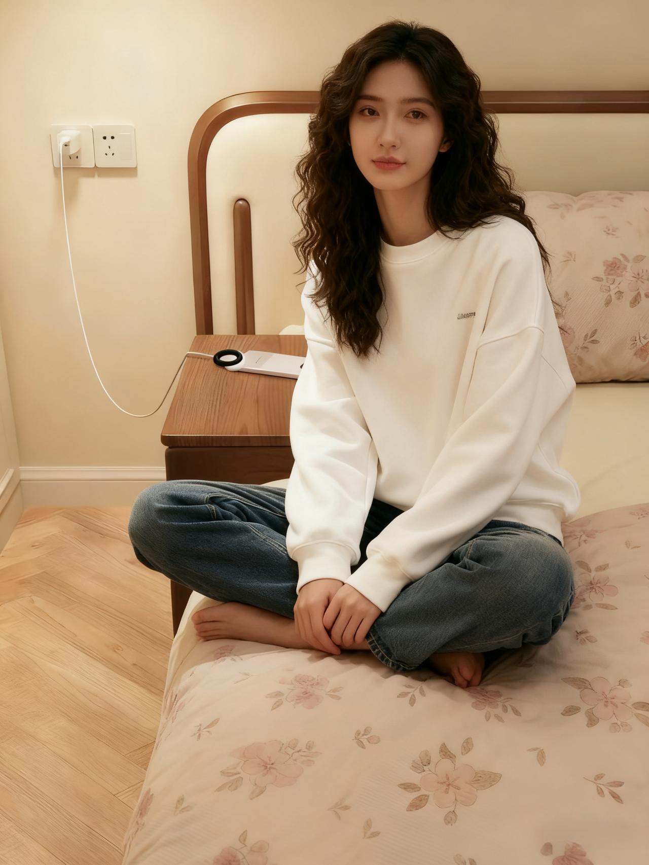 床板记得昨夜翻书的声响，
枕套还留着未干的发香。
白卫衣的口袋里，
有半块融化的