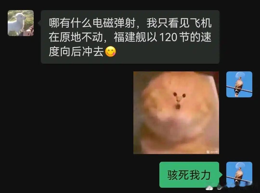 是的，我作证，根本就没有什么电磁弹射，只是福建舰在高速倒车而已。[怒] ​​​