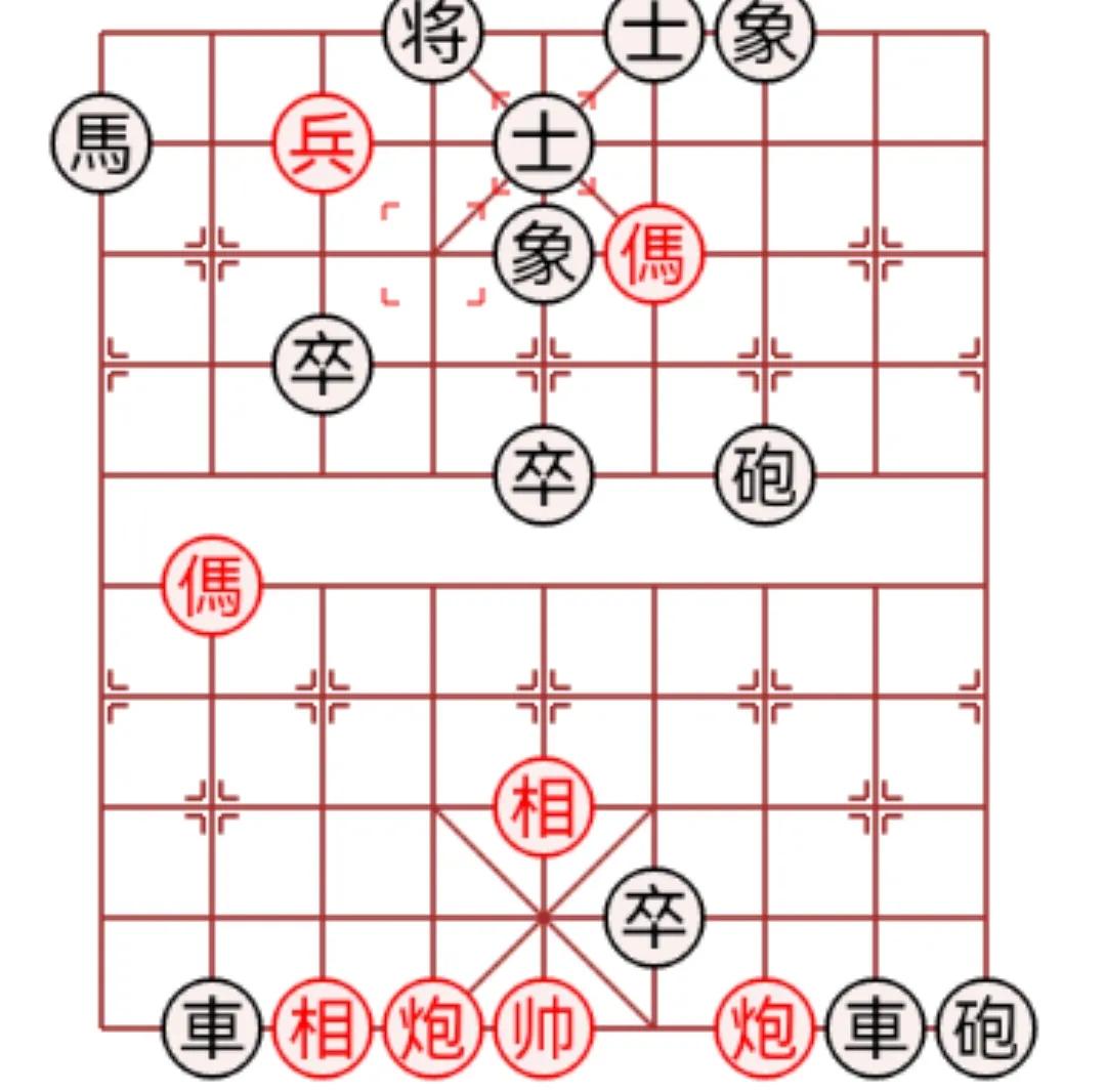 
如图有一简单做法是马八进六，接着马六进五吃象将军，然后退马肋道将军，接着平兵肋