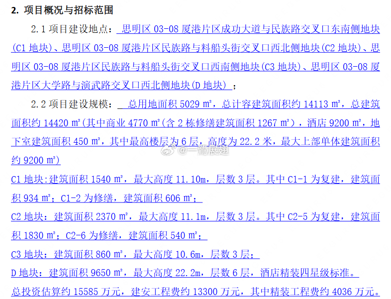 厦门地铁 3号线南延段C1、C2、C3和D地块城市更新项目工程总承包招标 