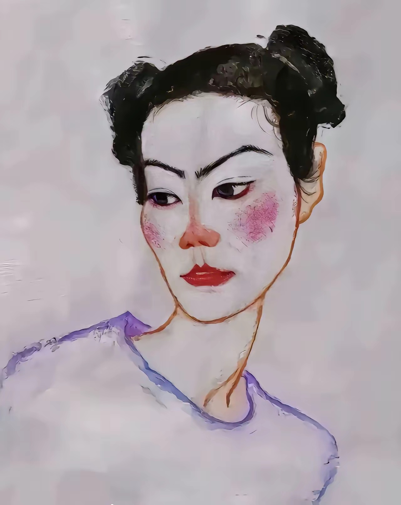 表妹画的王菲，大家看像不像？别人说一个赞给10元，他打算假期卖画赚学费！ ​​​
