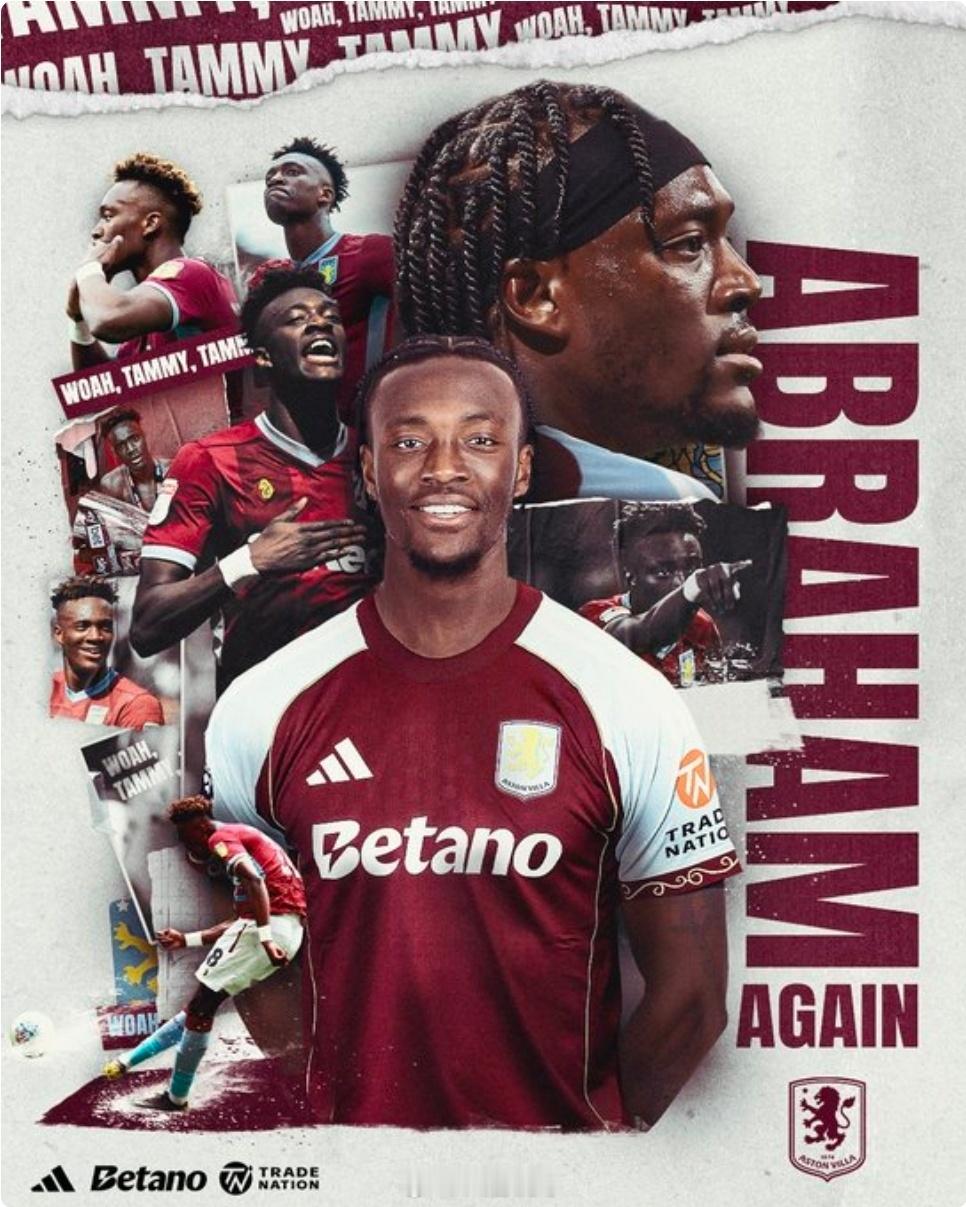 维拉官方：28岁亚伯拉罕回归加盟球队阿斯顿维拉官方宣布，亚伯拉罕回归加盟球队。据