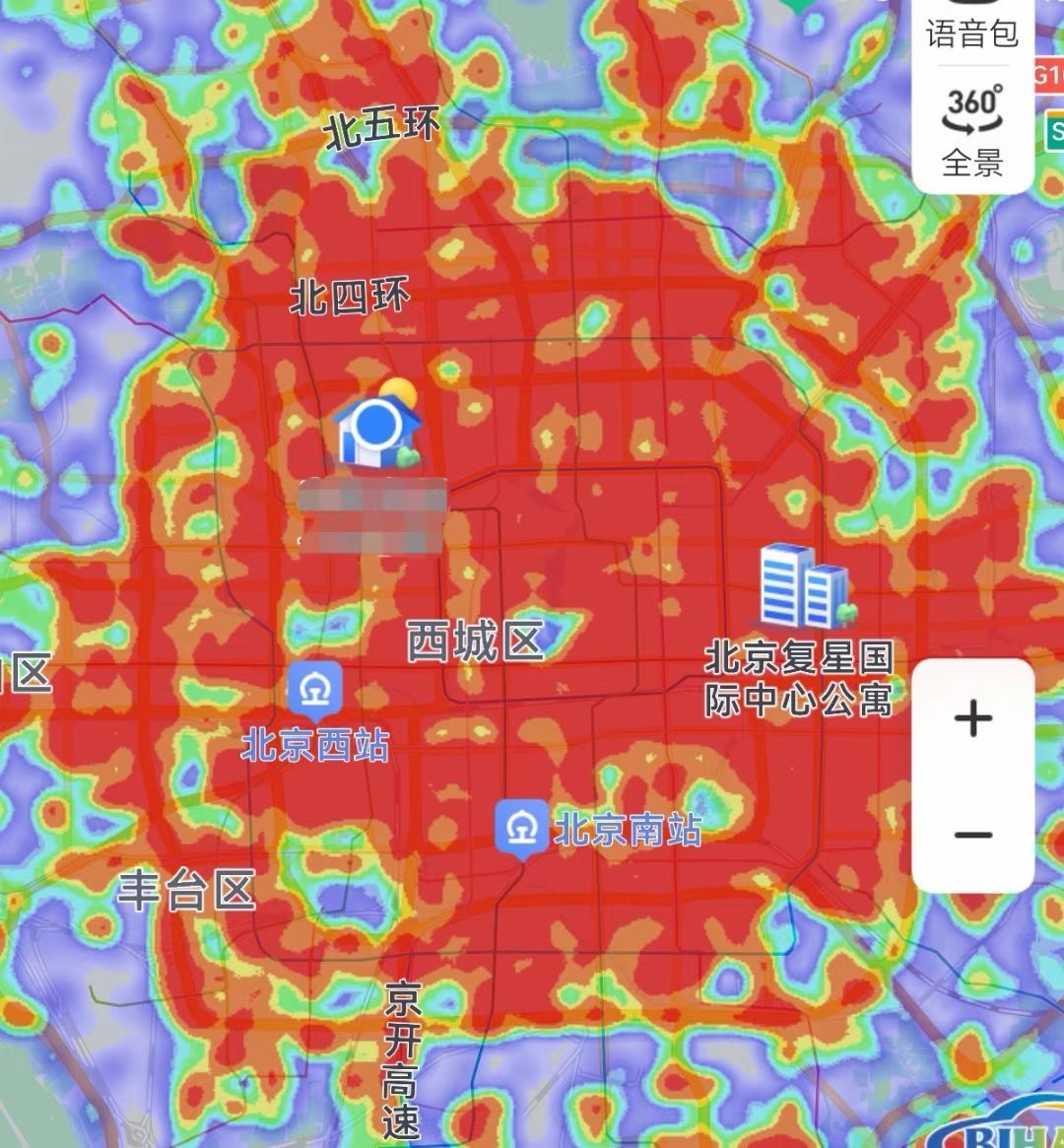 #人人人人人你人人人人人#这是北京的热力图，太火热了（跑到鲁西，给帝都腾地[喵喵