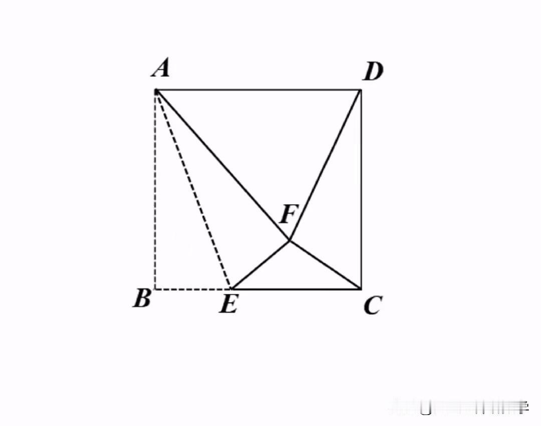 中考数学必刷题，几何题：
如图所示，在正方形ABCD中，点E是BC边上的动点，将