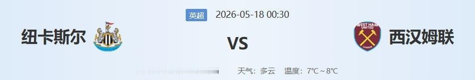🔥标题：英超大结局惊天剧本！纽卡VS西汉姆，一场“不得不输”的比赛？正文：今晚