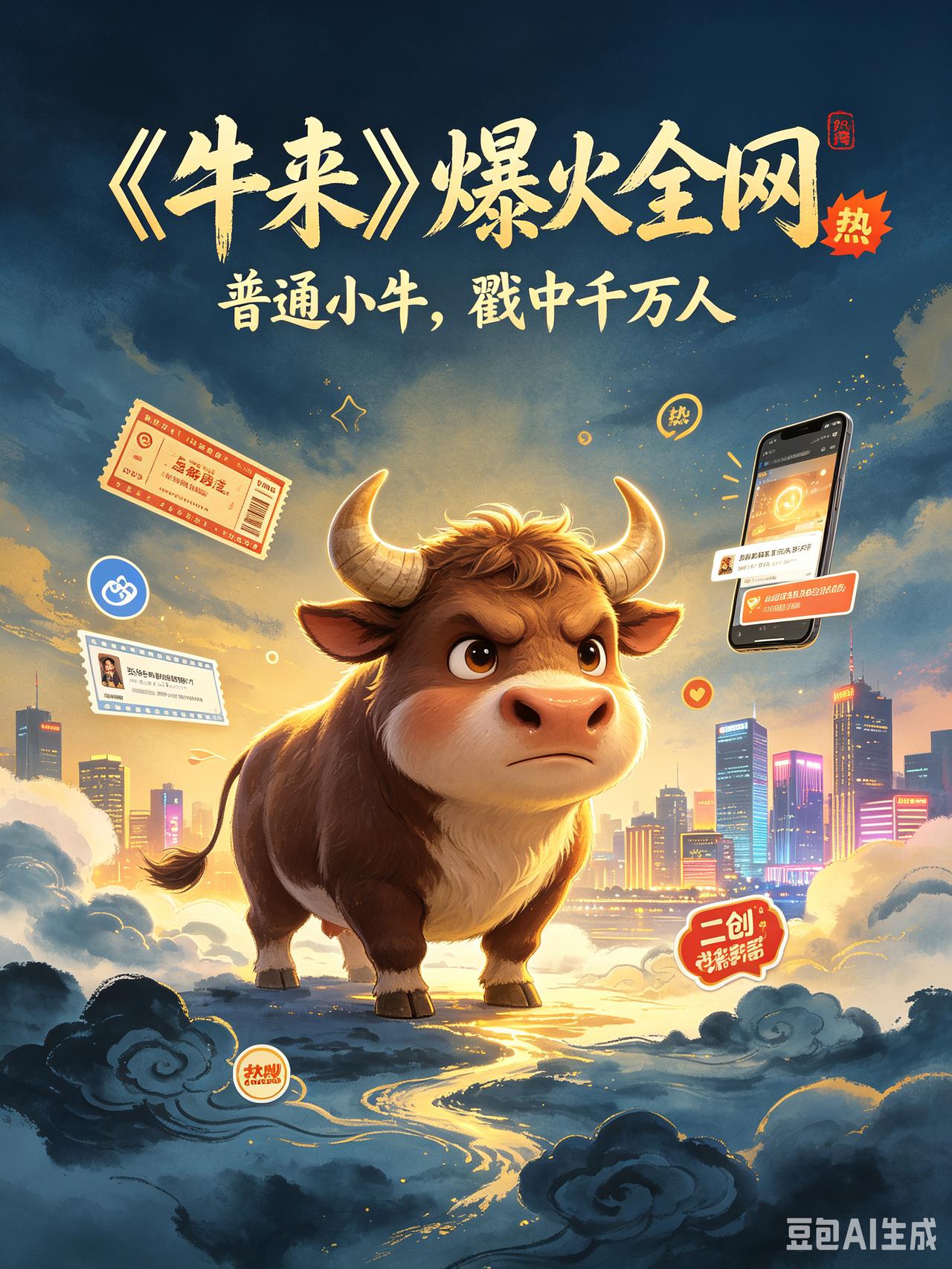 小牛牛零宣发爆火全网！《牛来》霸屏背后，到底戳中了什么？
 
画质粗糙、没有大牌