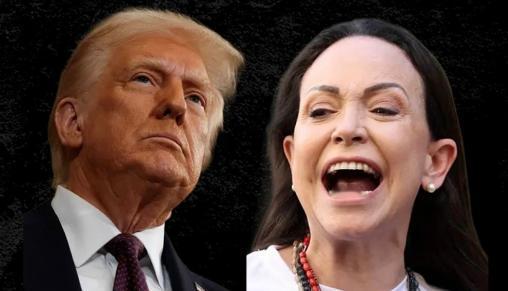 外媒今天（北京时间1月16日）报道：“委内瑞拉反对派领袖马查多：我向特朗普颁发了