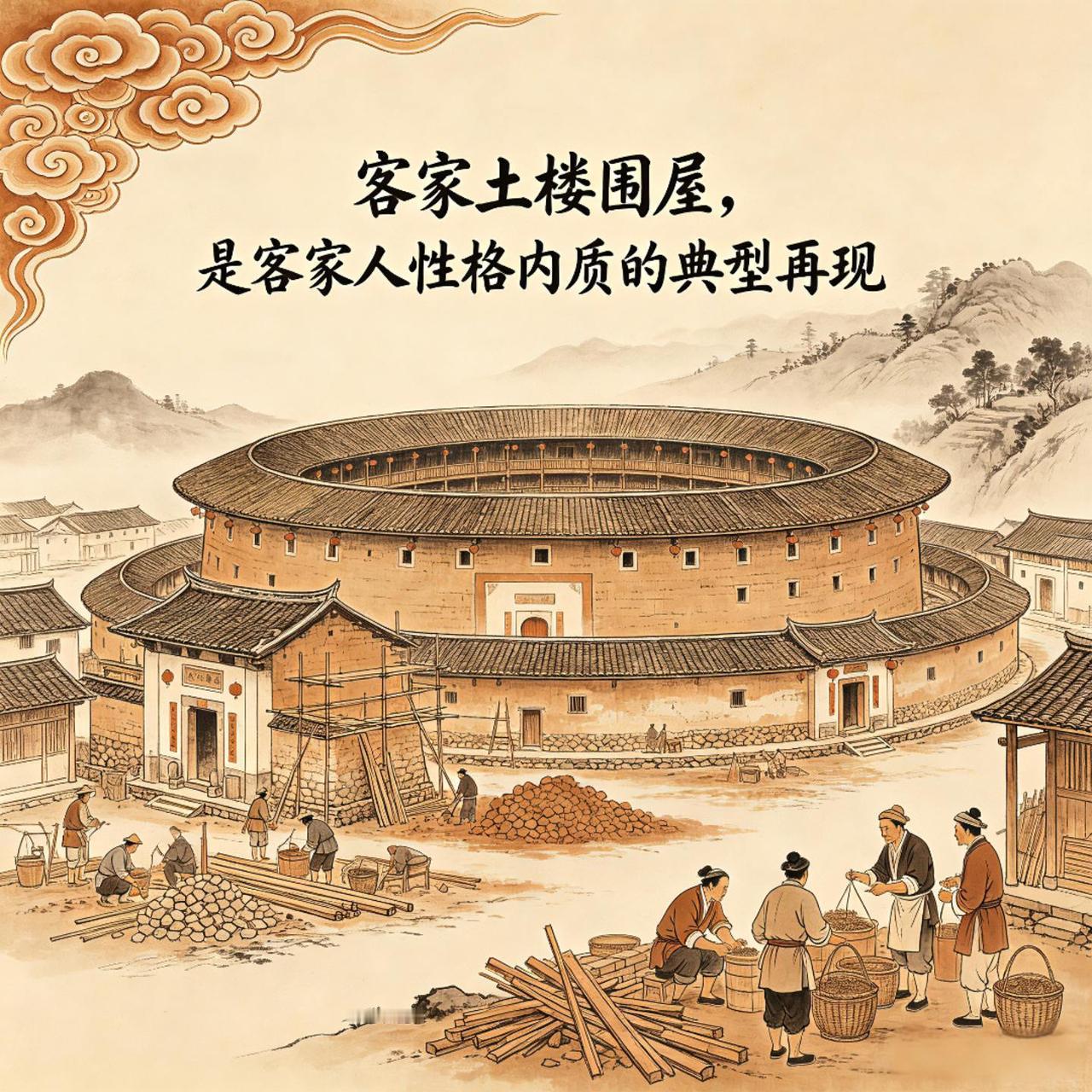 客家土楼，不单单只是一般传统客家民居建筑样式。其更是“客家人”典型鲜明个性，形象