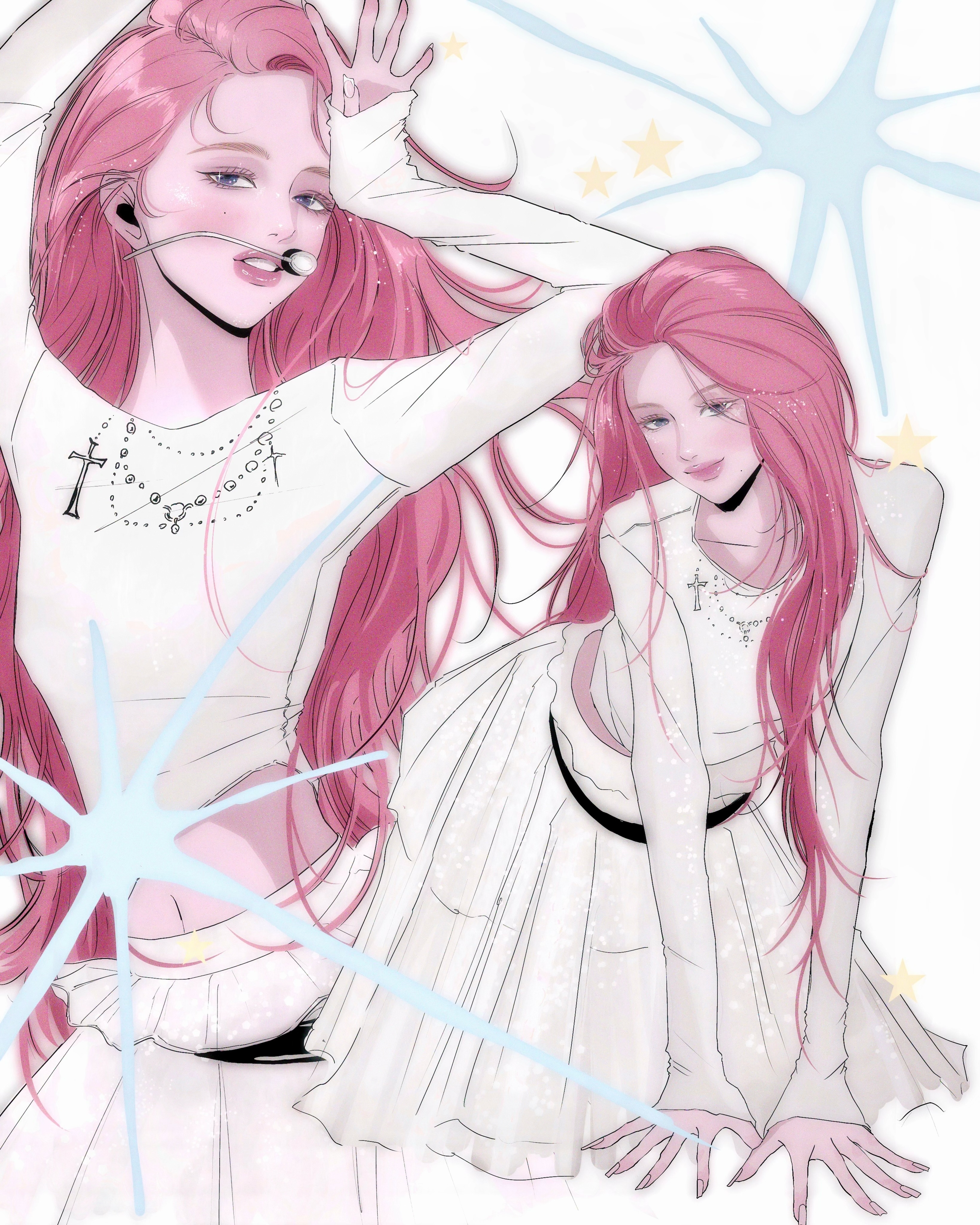 ig上10.5万粉丝的日本插画师YULIA（angelcry.3）画了粉发圣女秋