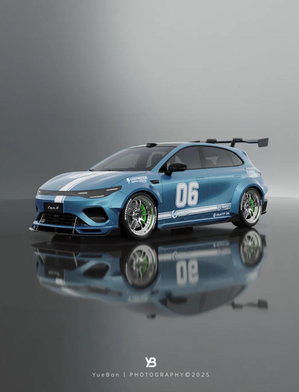 刷到了好多零跑lafa5的涂装，觉得好多都改得挺好看，尤其是这个掀起来的尾翼把我