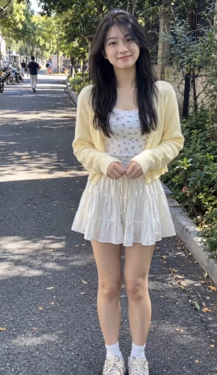这辈子能遇见一个心心念念的女朋友，真的是莫大的福气。
林间微风轻轻吹过，她戴着遮