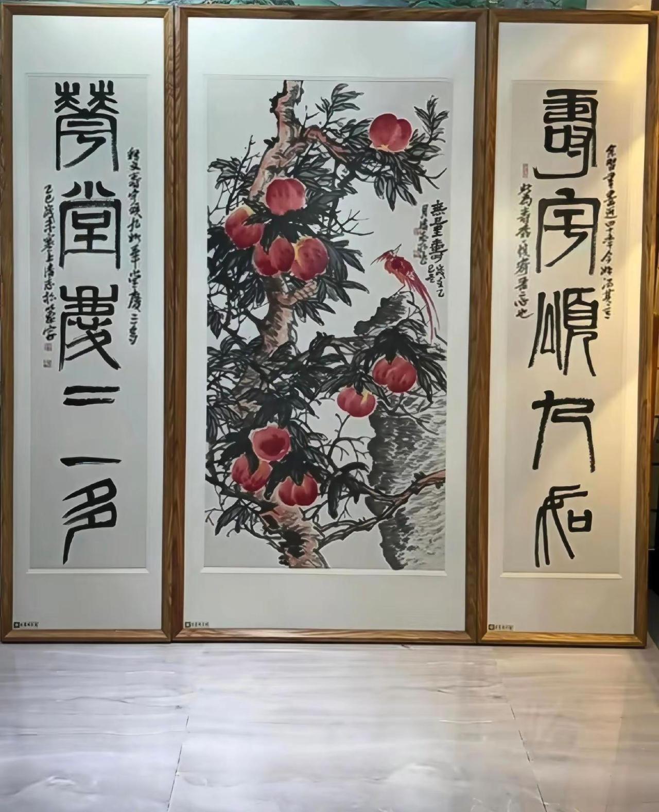 花鸟中堂。装裱后效果创作者中心 创作灵感 中国书画之美 国画