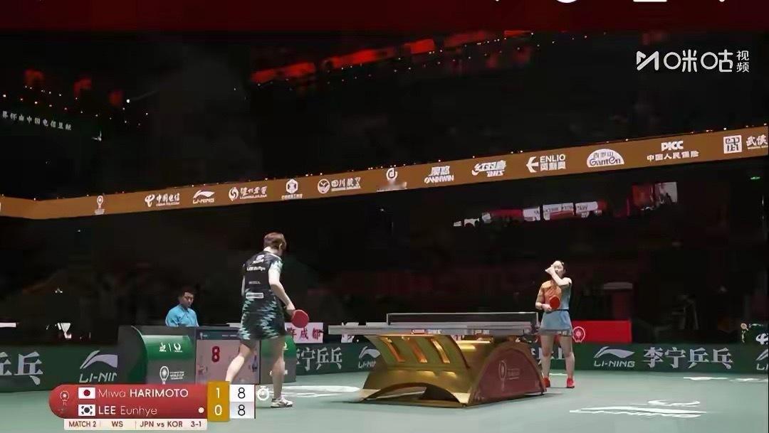 李恩慧涨球了张本美和vs李恩慧两人打的难分难解，相持、反手变直线是得分的手段，可