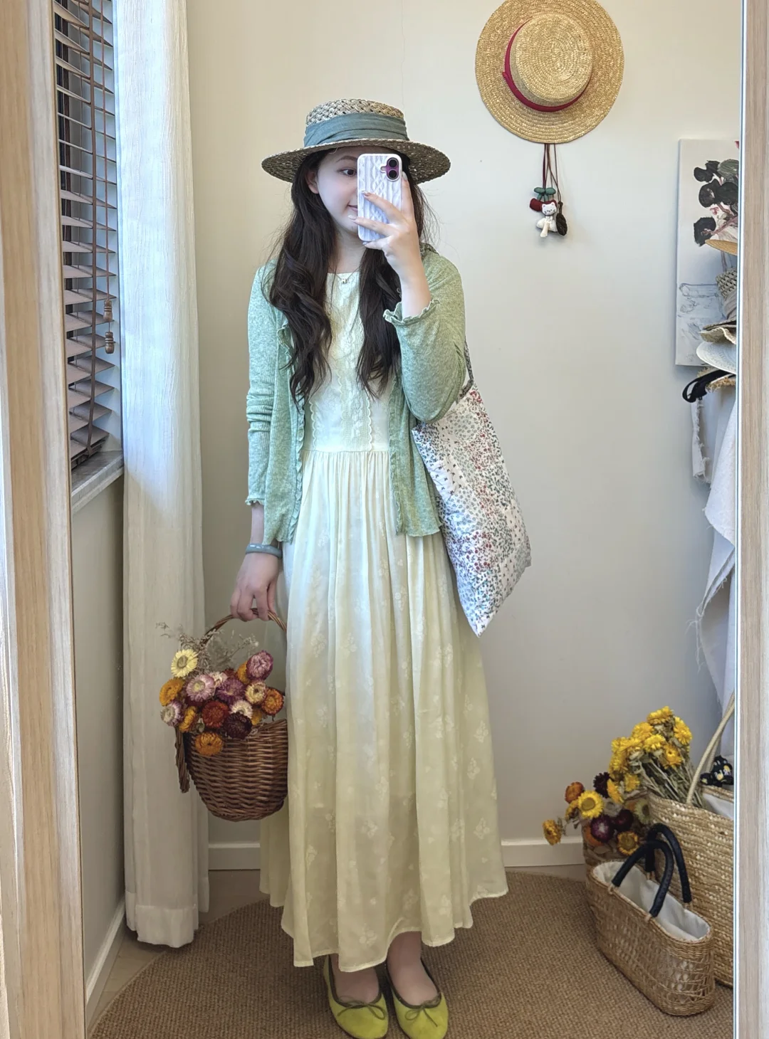 🍈蜜瓜绿连衣裙～～～