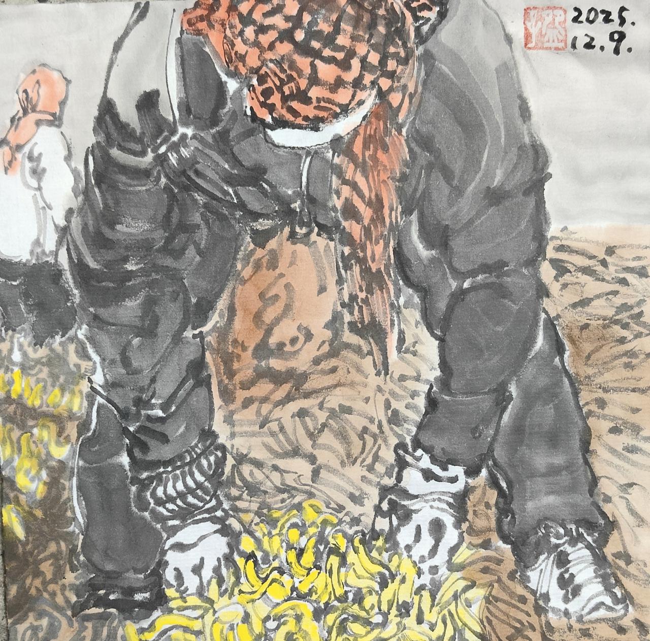 碗子的纸片水墨《乡里》之三