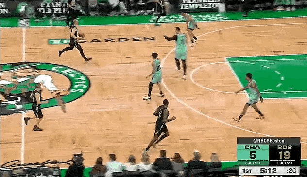 04月14日今日NBA常规赛，凯尔特人对阵黄蜂的比赛正在进行中。

第一节比赛中