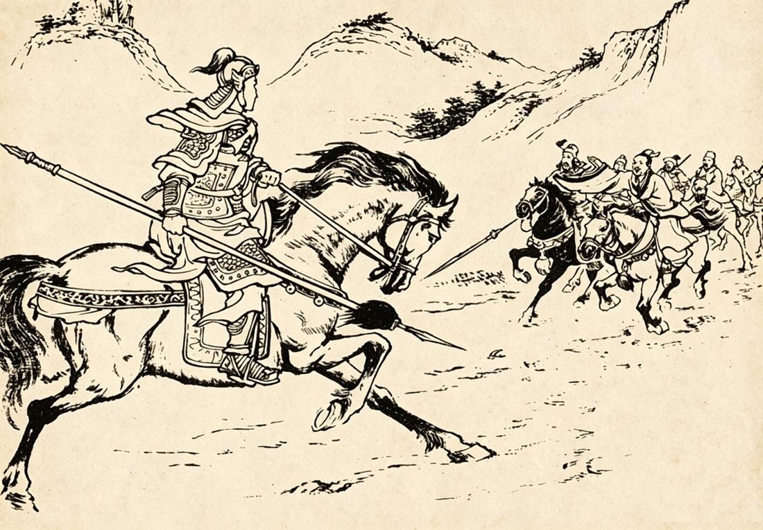 这画面，虽然最终是重逢的结果，但一开始，其实是有可能刀枪相交的火拼场面！这位长枪