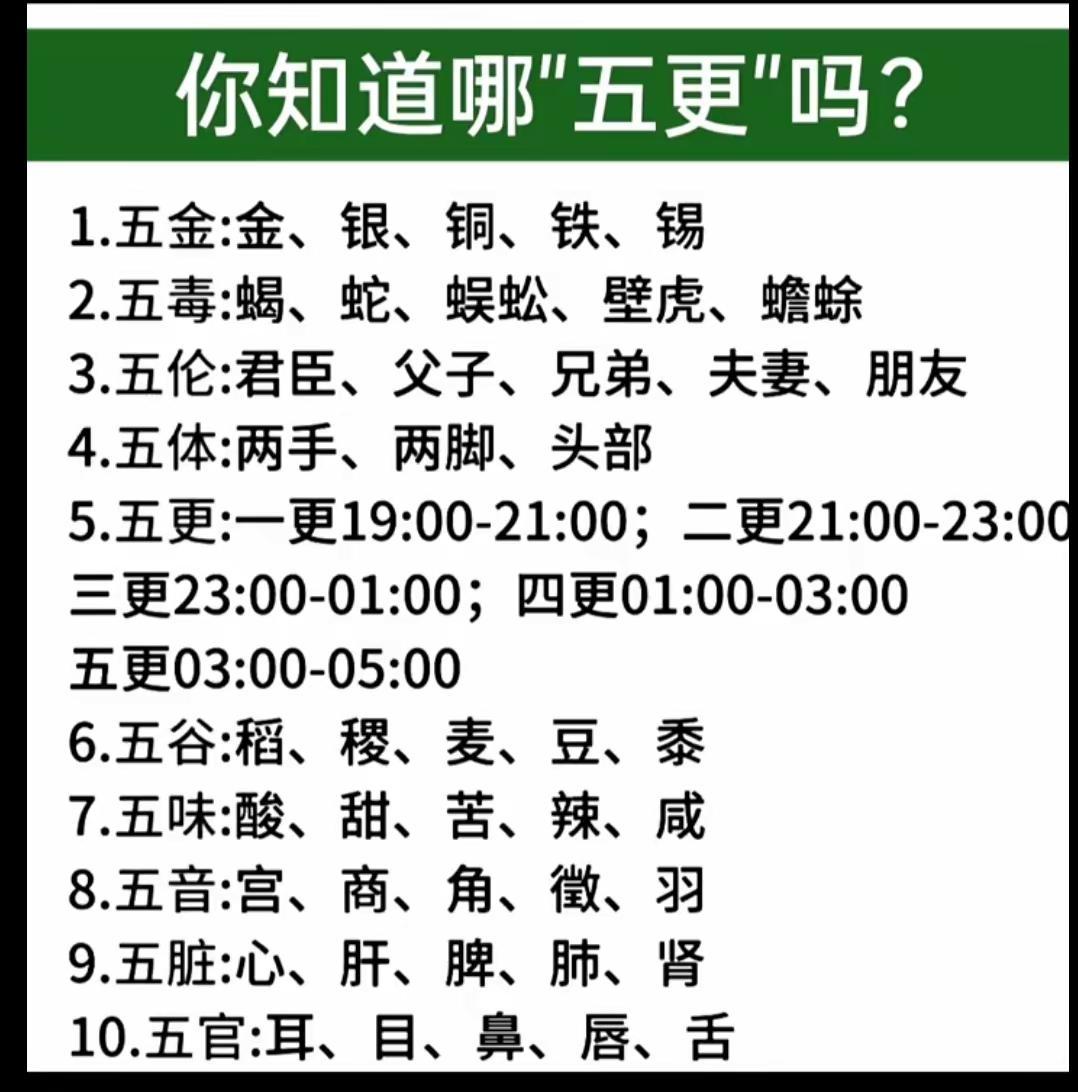 你知道哪五更吗？