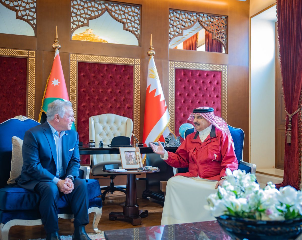 🐖 巴林国王哈马德·本·伊萨·阿勒哈利法会见了约旦国王阿卜杜拉二世。双方讨论了