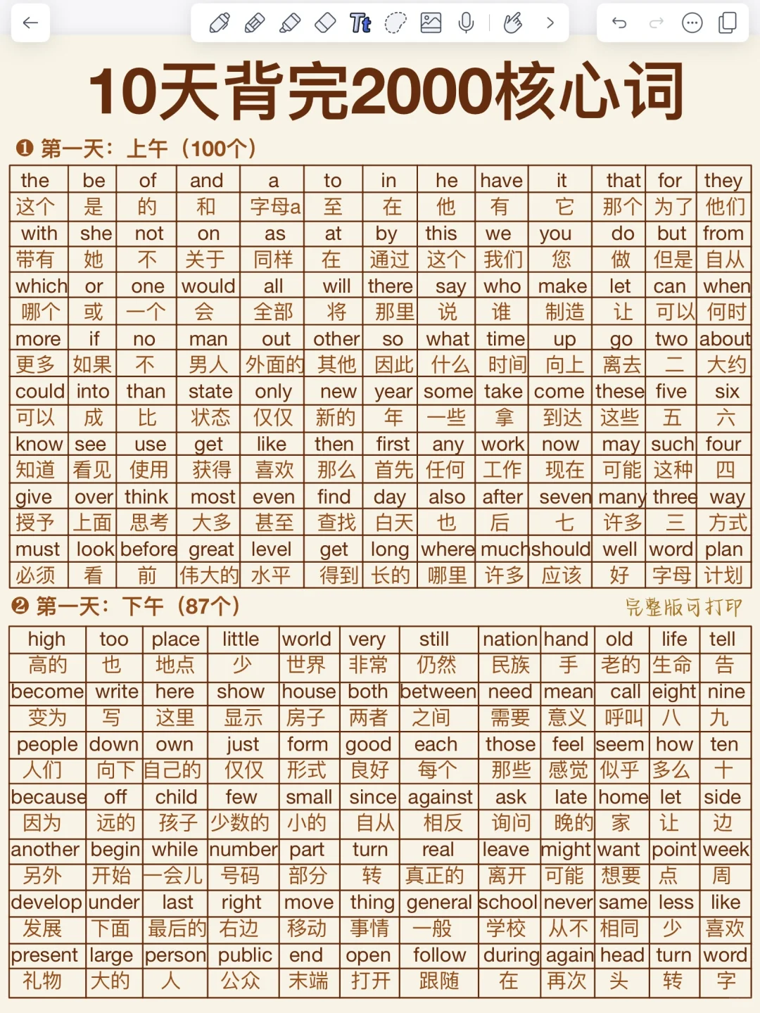 高效记忆！10天背完，英语核心2000词！