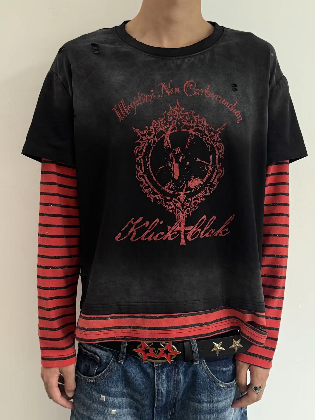 他们都说黑红条纹太炸了！klickclak 条纹t恤 dirtyfit 街头穿搭