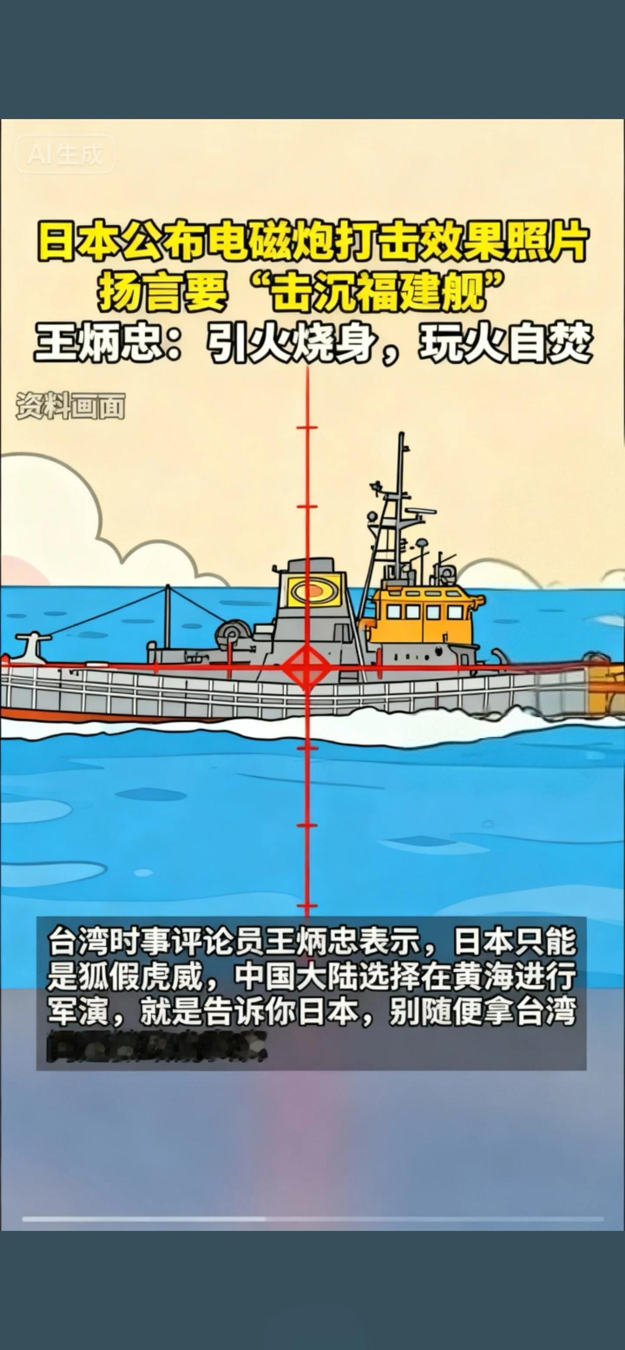 日本公布电磁炮叫器"击沉福建舰"?＃热点