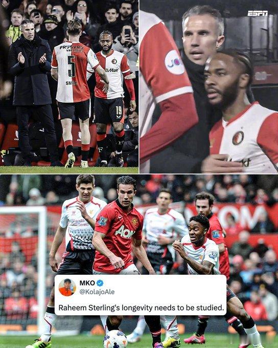 【斯特林在费耶诺德首秀】执教他的教练是曾经的场上对手范佩西。 