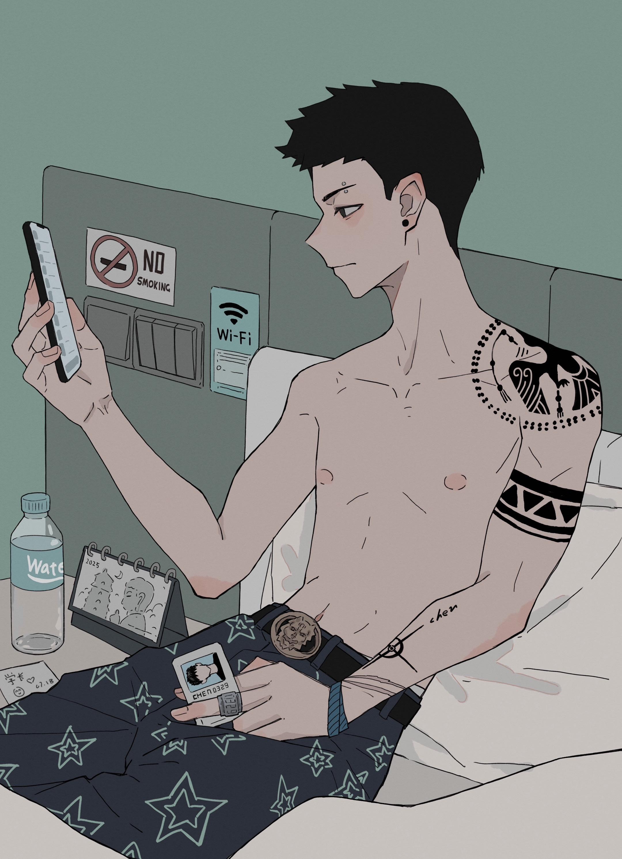 画一个精神的小伙子。