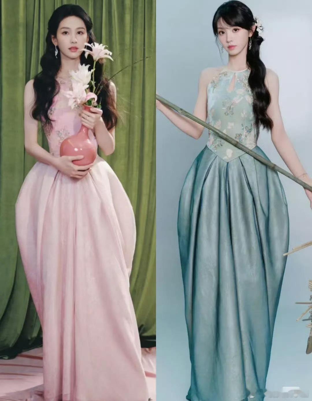 陈都灵、田曦薇撞衫同款长裙，谁驾驭的更好 