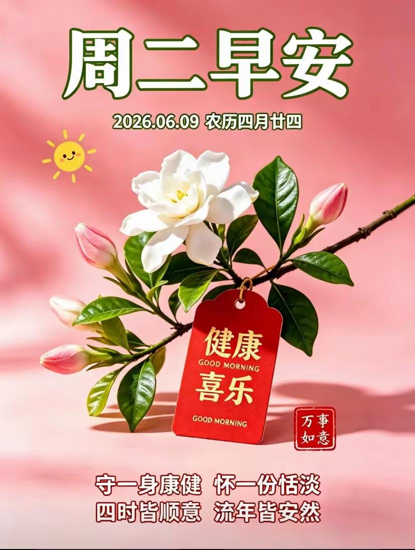 6.9日🌹🍎🍎早上好♥️😁🌹
髙考第三天。人生不求事事都圆满，但求平安