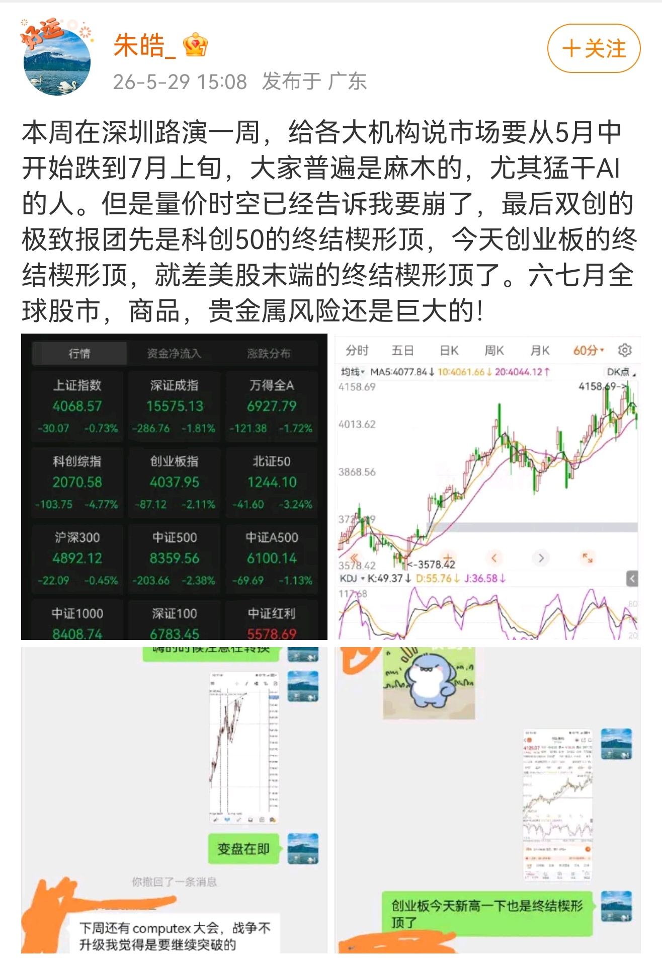 好多这种唱衰的，我从量价怎么看不出这是顶当然，没有百分百准确的预测但是呢，反弹时