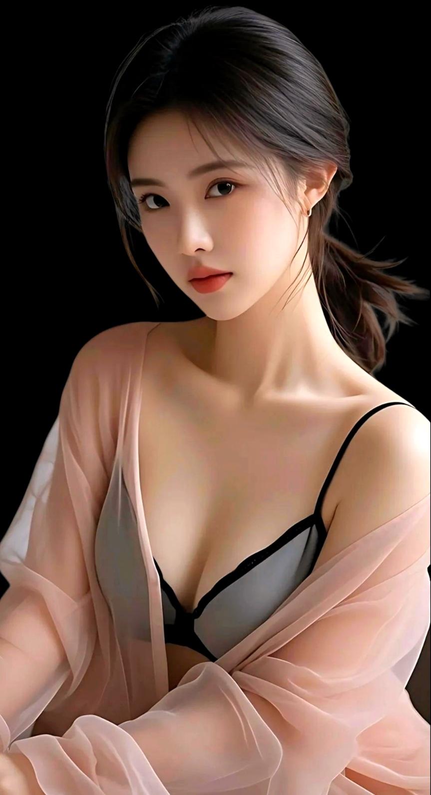 温柔少女心，粉色薄纱与黑色内衣的完美搭配，尽显优雅与性感。女人怎么穿才好看啊 女
