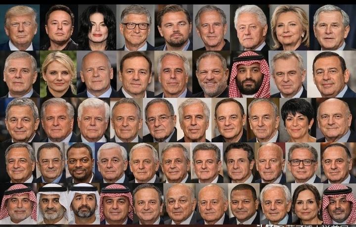 这是接受爱泼斯坦邀请，前往萝莉岛度假的一众美国政商名人照片，可以发现有很多熟悉的