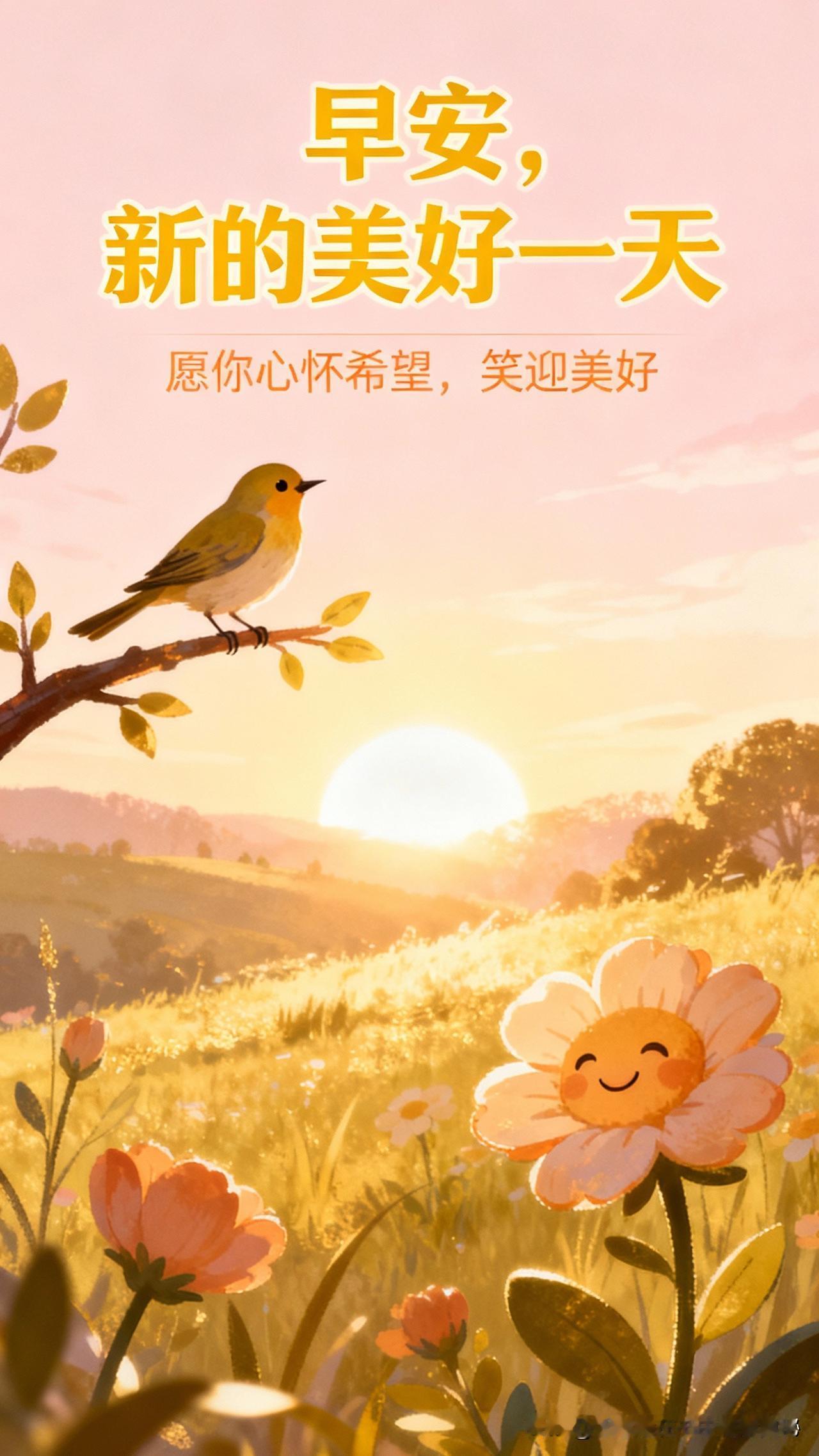 早安，新的美好一天悄然开启。清晨的阳光温柔地洒在大地上，唤醒沉睡的世界。鸟儿欢快