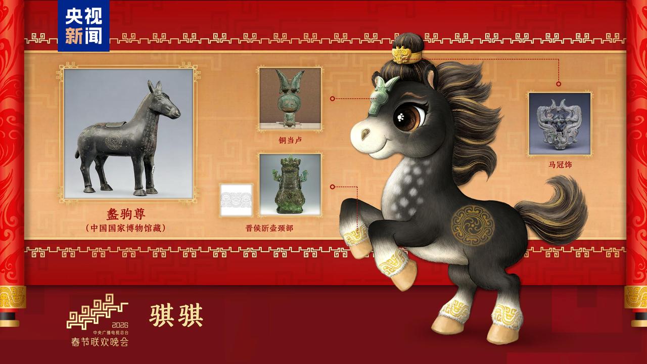 央视春节联欢晚会的吉祥物出来了，原谅我没文化，这几个字勉强能认出来，却不知道是啥