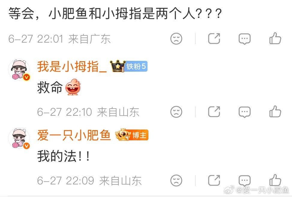 在此声明 肥肥鱼和小拇指是两个人
